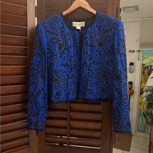 Niteline Royal Blue Embroidered Blazer